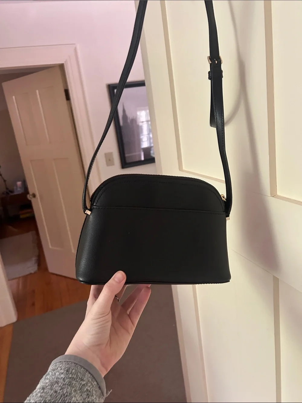 kate spade Black Leather Dome Crossbody Bag